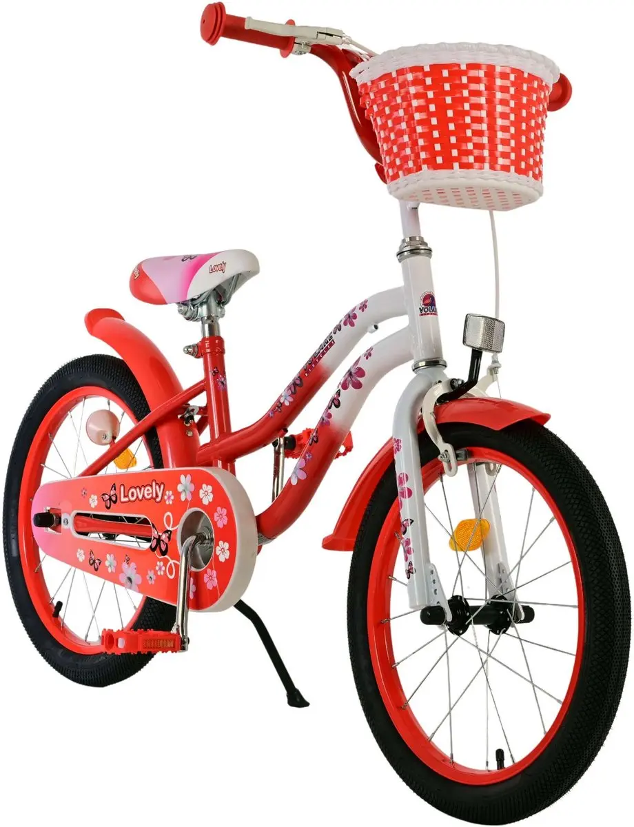 Volare Lovely Kinderfiets 18 inch - 1 Versnelling - Rood/Wit