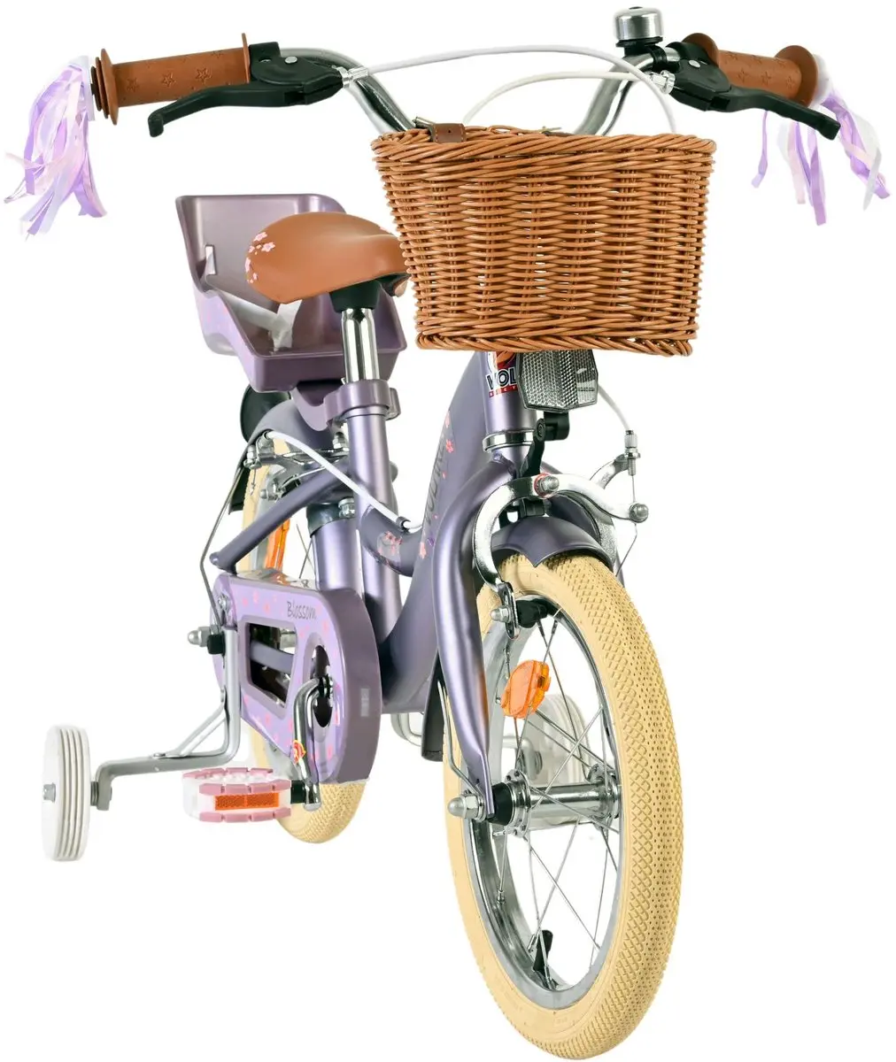 Volare Blossom Kinderfiets 14 inch - Paars - Twee Handremmen