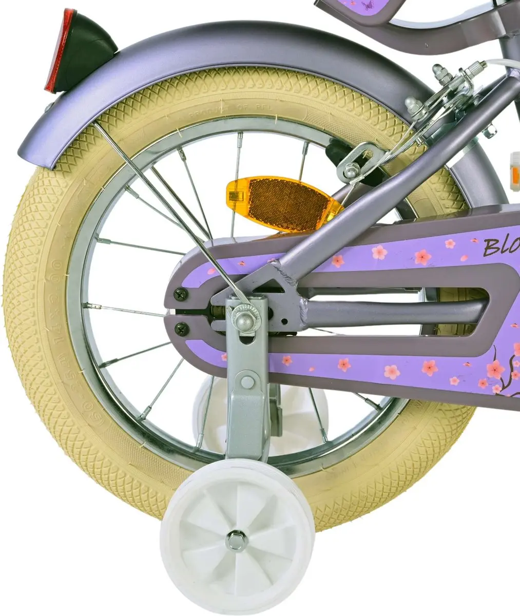 Volare Blossom Kinderfiets 14 inch - Paars - Twee Handremmen