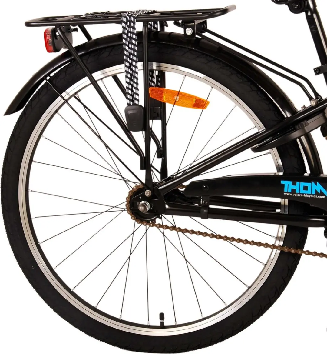 Volare Thombike Kinderfiets 24" - 1 Versnelling - Zwart/Blauw