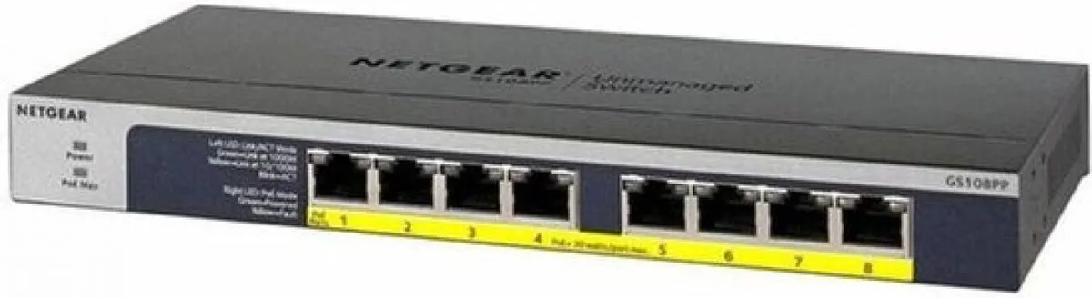 Netgear GS108PP Unmanaged PoE Switch - 8 Poorten 1Gbps