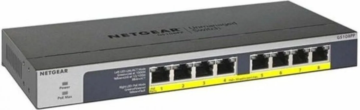Netgear GS108PP Unmanaged PoE Switch - 8 Poorten 1Gbps