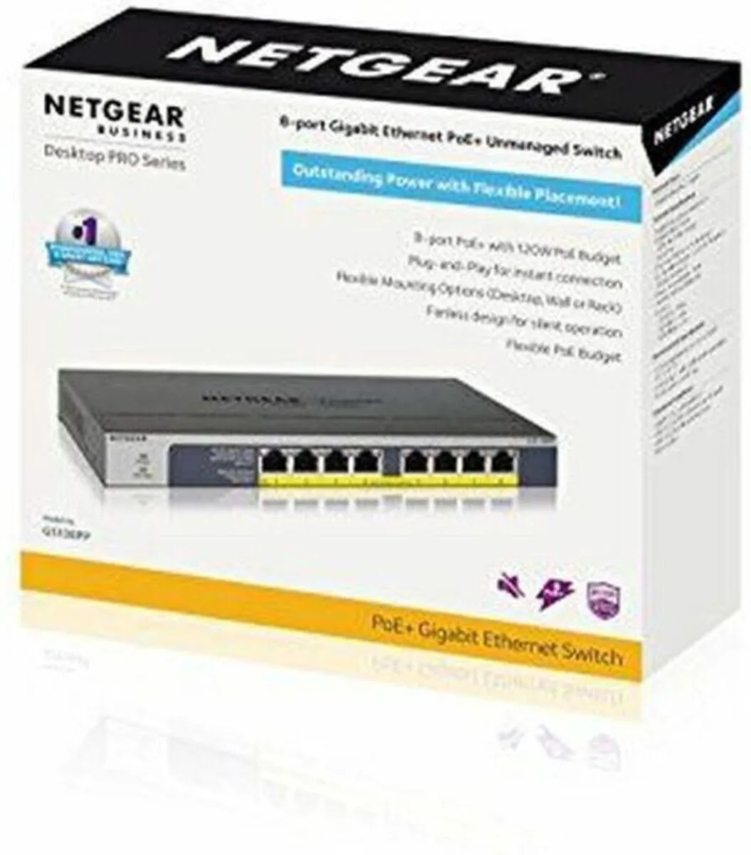 Netgear GS108PP Unmanaged PoE Switch - 8 Poorten 1Gbps
