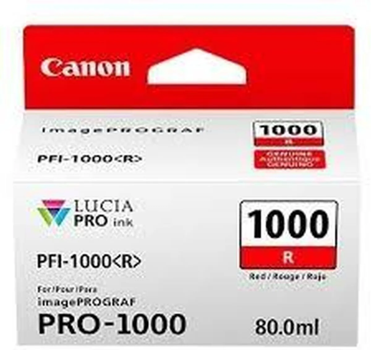 Canon PFI-1000 R Inktcartridge - 80ml - Rood