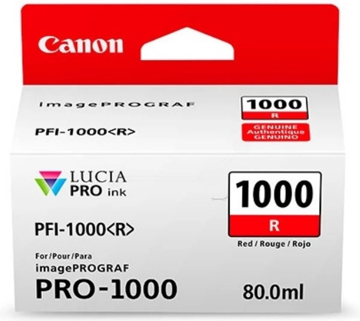 Canon PFI-1000 R Inktcartridge - 80ml - Rood