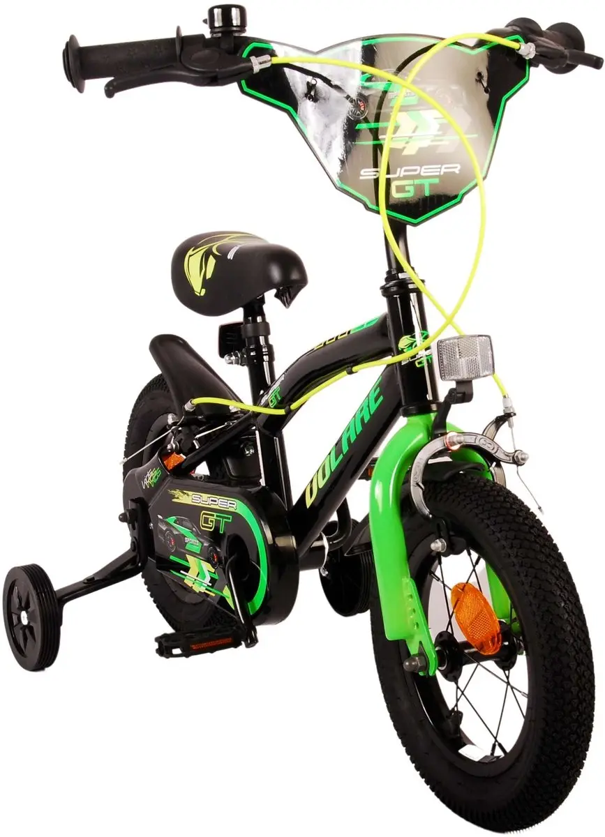 Volare Super GT Kinderfiets 12 inch - Groen - 2 Handremmen