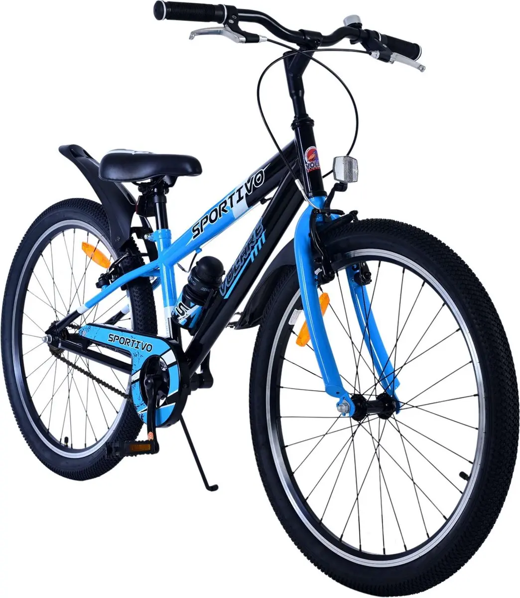 Volare Sportivo Kinderfiets 24 inch - 1 Versnelling - Zwart/Blauw