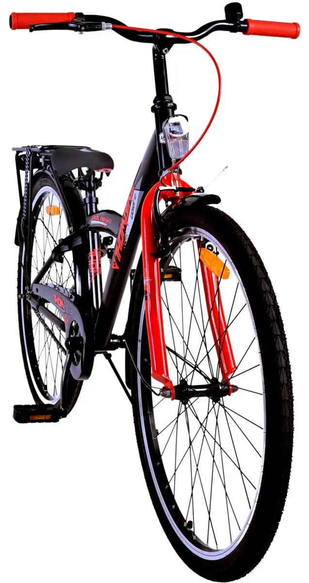 Volare Thombike Kinderfiets 26" - 1 Versnelling - Zwart/Rood