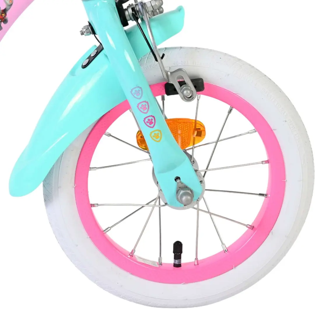 Volare Paw Patrol Kinderfiets 12 inch - Roze - 2 Handremmen - afbeelding 6 van 6