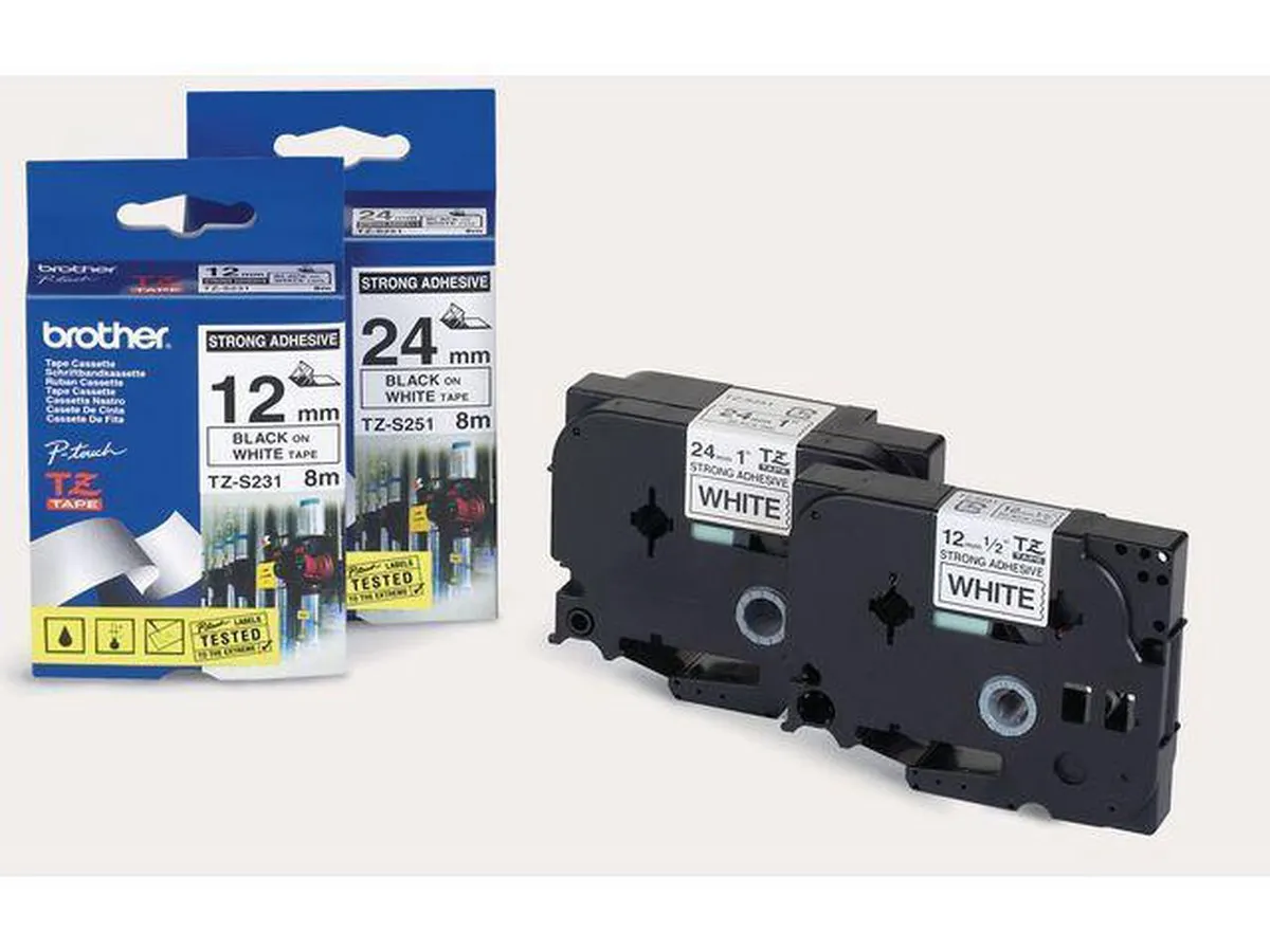 Brother TZe-161 Gloss Laminated Labels - 36mm - Zwart/Transparant