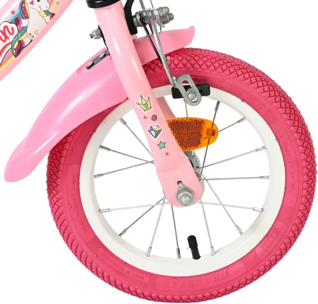 Volare Unicorn Kinderfiets 12" - Roze - afbeelding 6 van 6