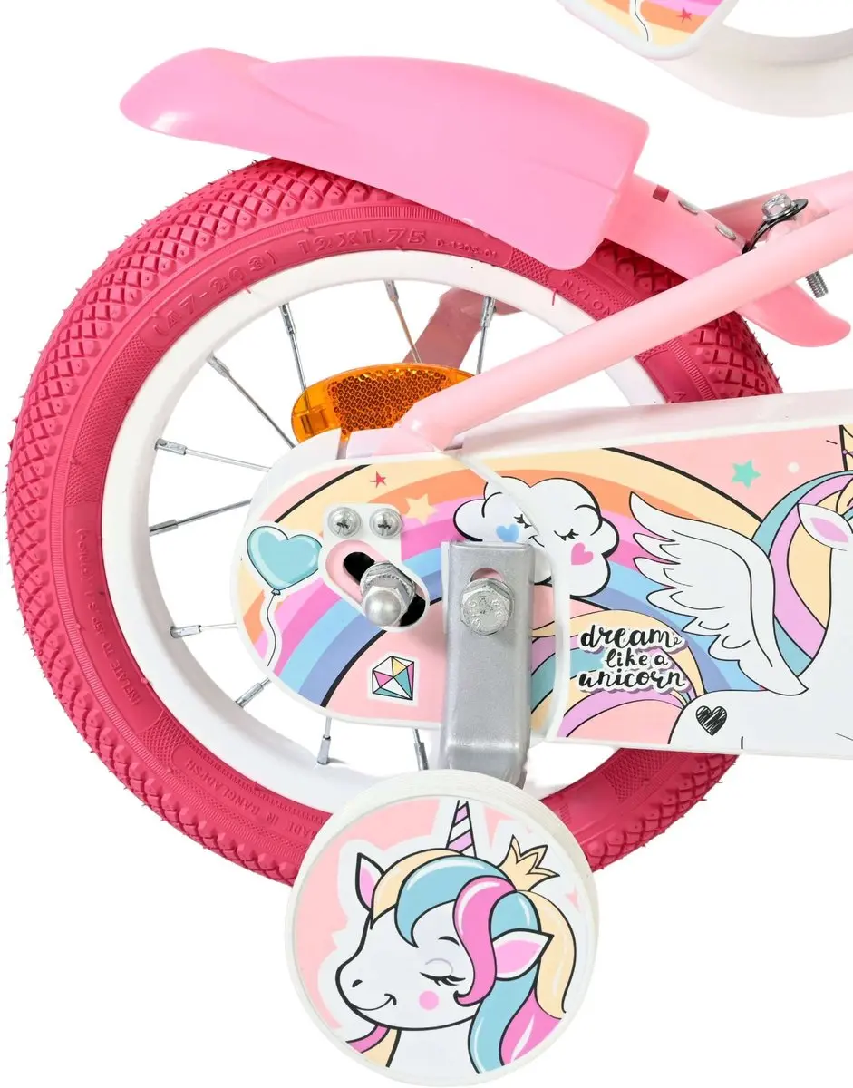 Volare Unicorn Kinderfiets 12" - Roze