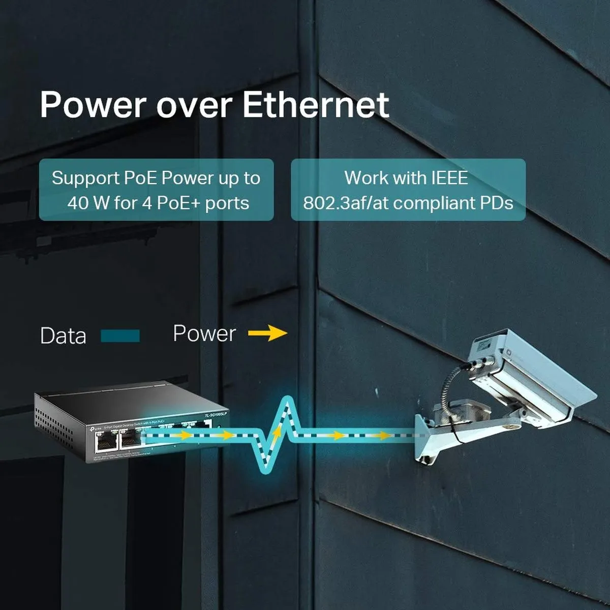 TP-Link TL-SG1005LP Netwerk Switch 5 PoE-poorten - 10 Gbps - 40W - Zwart - afbeelding 6 van 6