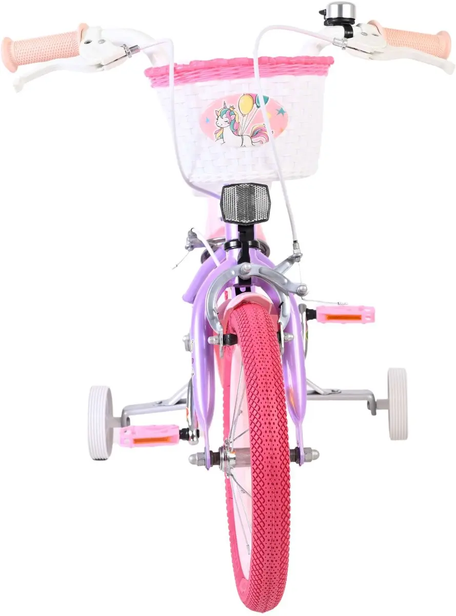 Volare Unicorn Kinderfiets 14" - Paars - Twee Handremmen