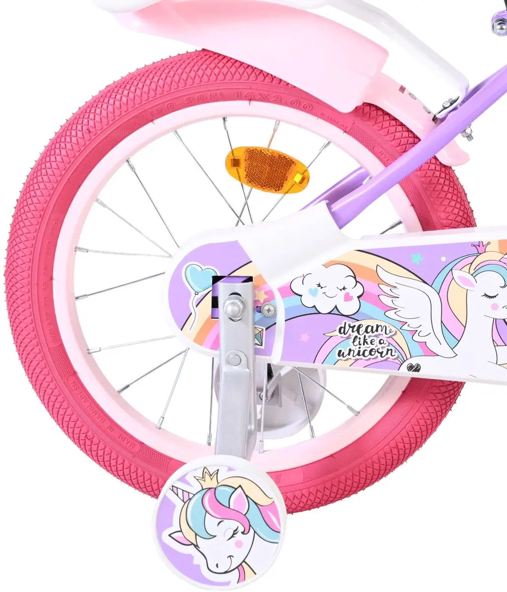 Volare Unicorn Kinderfiets 16 inch - Paars