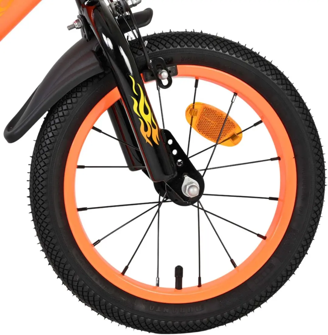 Volare Strike Kinderfiets 14" - Zwart/Oranje - 1 Versnelling