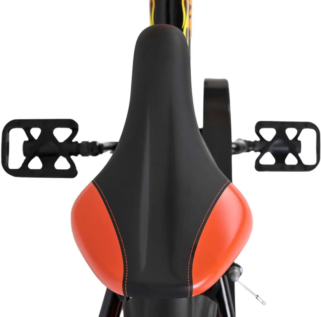 Volare Strike Kinderfiets 14" - Zwart/Oranje - 1 Versnelling - afbeelding 6 van 6
