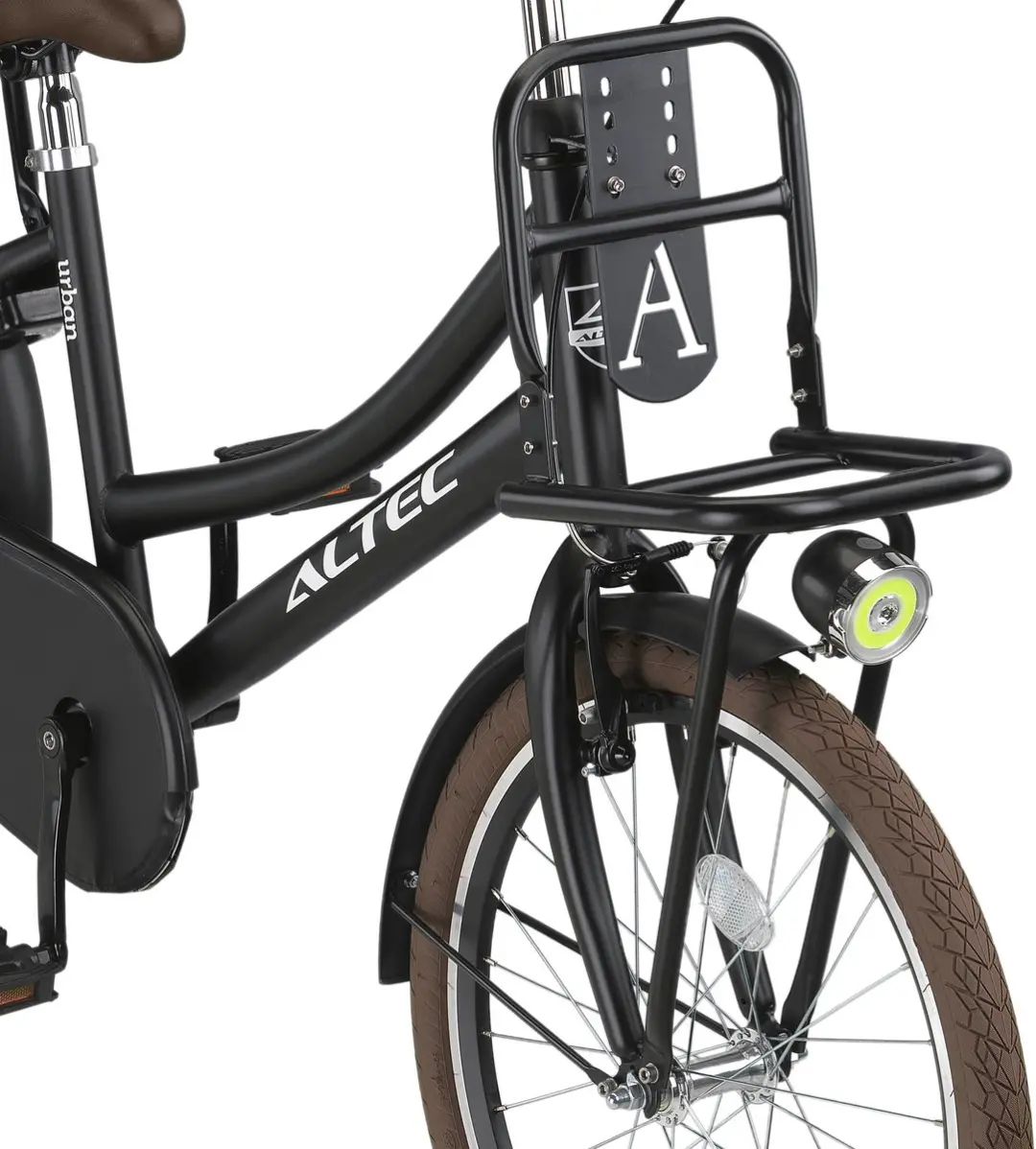 Altec Urban 20 Inch Transportfiets Meisjes - 1 Versnelling - Matzwart/Bruin