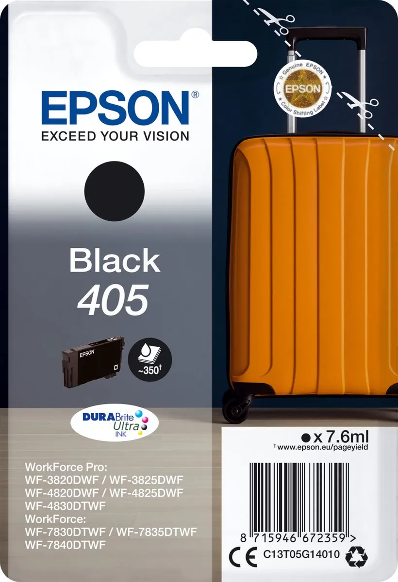 Epson C13T05G14020 DURABrite Ultra Ink - Zwart - 350 pagina's