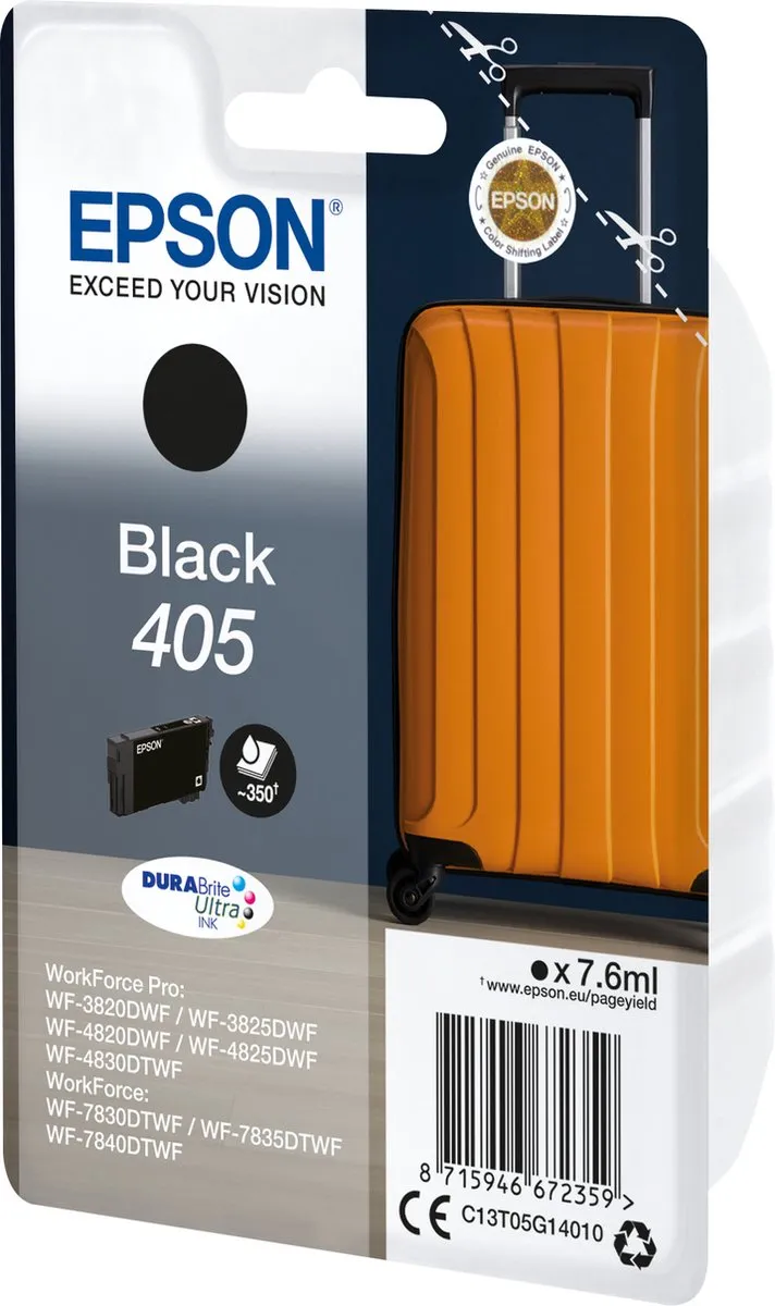 Epson C13T05G14020 DURABrite Ultra Ink - Zwart - 350 pagina's