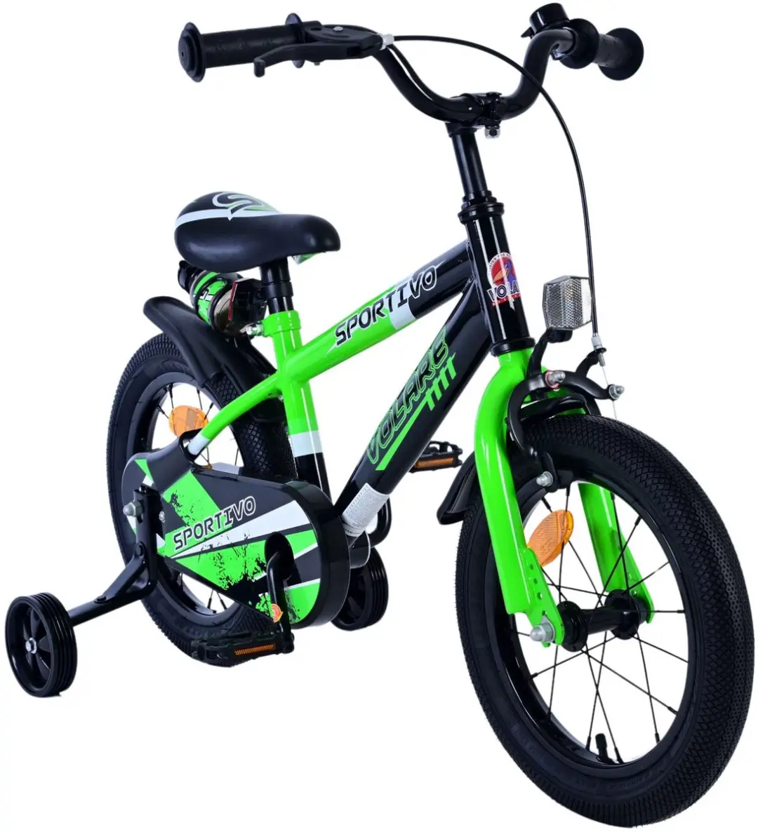 Volare Sportivo Kinderfiets 14" - 1 Versnelling - Groen/Zwart