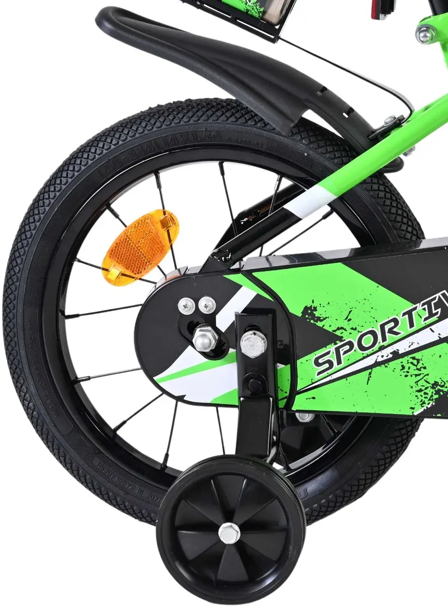 Volare Sportivo Kinderfiets 14" - 1 Versnelling - Groen/Zwart
