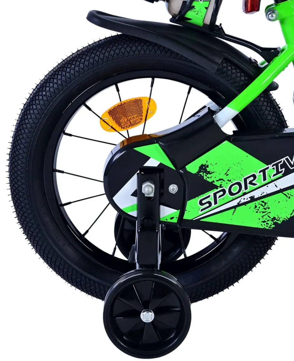 Volare Sportivo Kinderfiets 14" - 1 Versnelling - Groen/Zwart - afbeelding 6 van 6