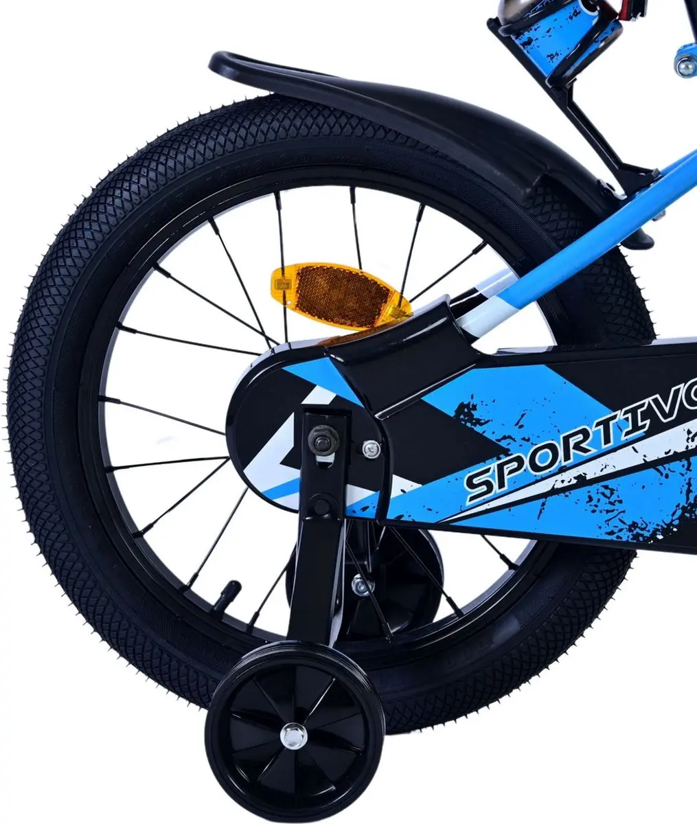 Volare Sportivo Kinderfiets 16 inch - 1 Versnelling - Zwart/Blauw