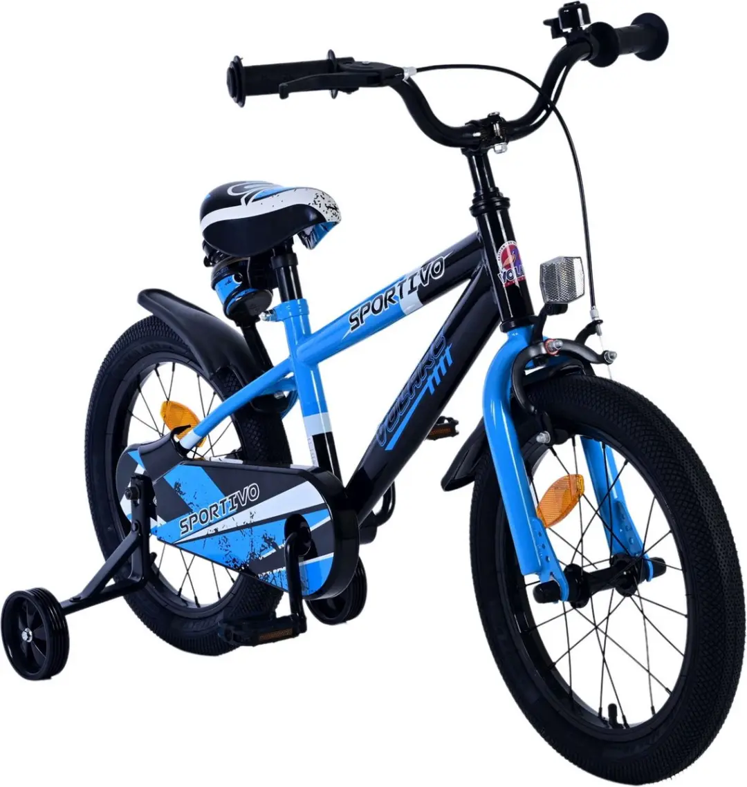 Volare Sportivo Kinderfiets 16 inch - 1 Versnelling - Zwart/Blauw - afbeelding 6 van 6