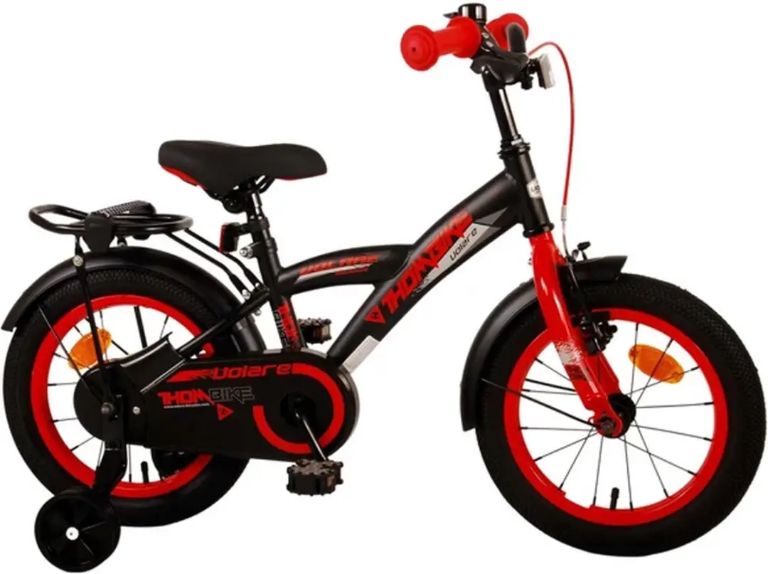 Volare Thombike Kinderfiets 14 inch - 1 Versnelling - Zwart/Rood