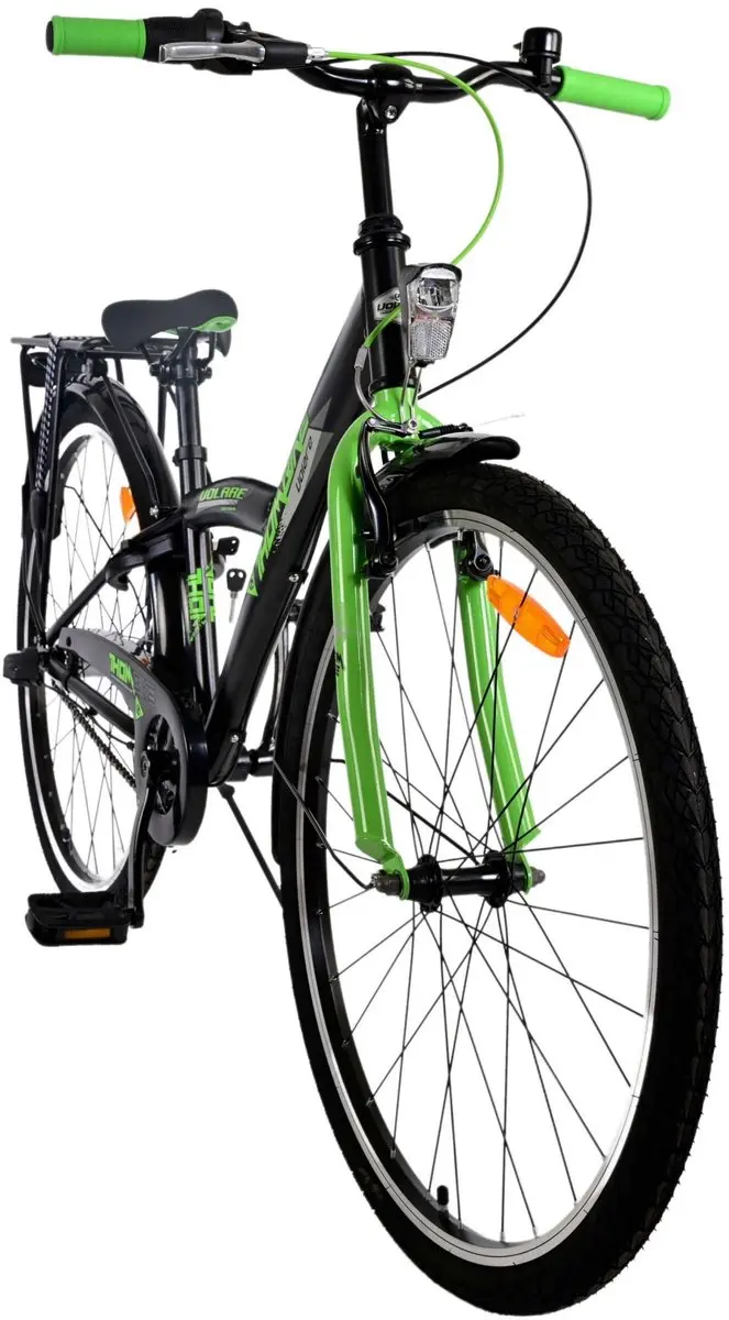 Volare Thombike Kinderfiets 26" - 3 Versnellingen - Zwart Groen
