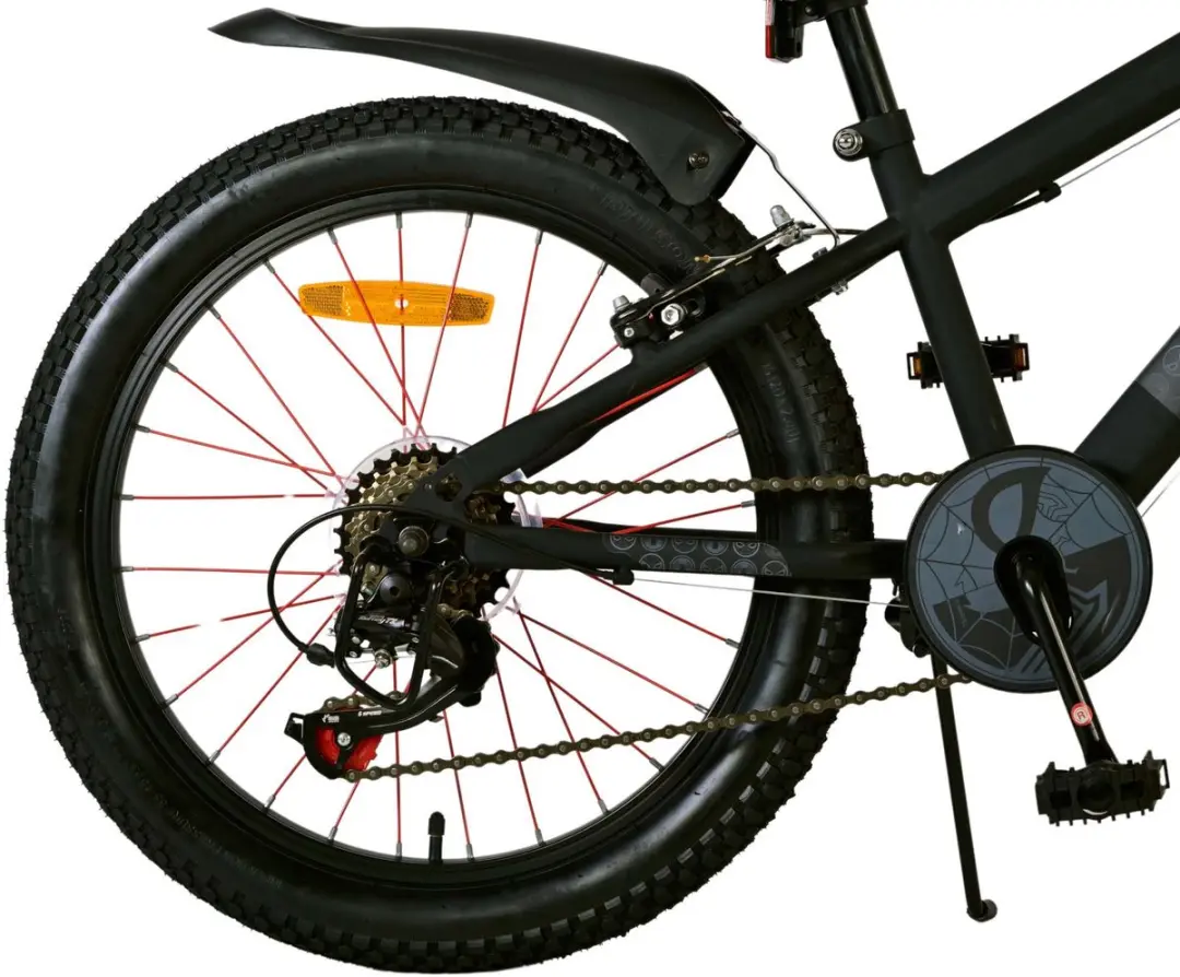 Volare Spider-Man Kinderfiets 20 inch - Mat Zwart - afbeelding 6 van 6