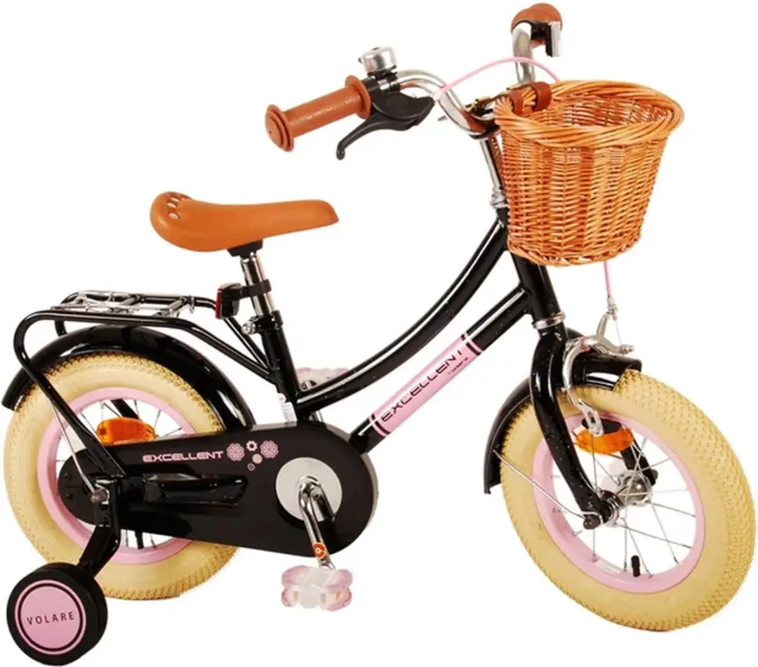 Volare Excellent Kinderfiets 12 inch - Meisjes - Zwart - afbeelding 6 van 6