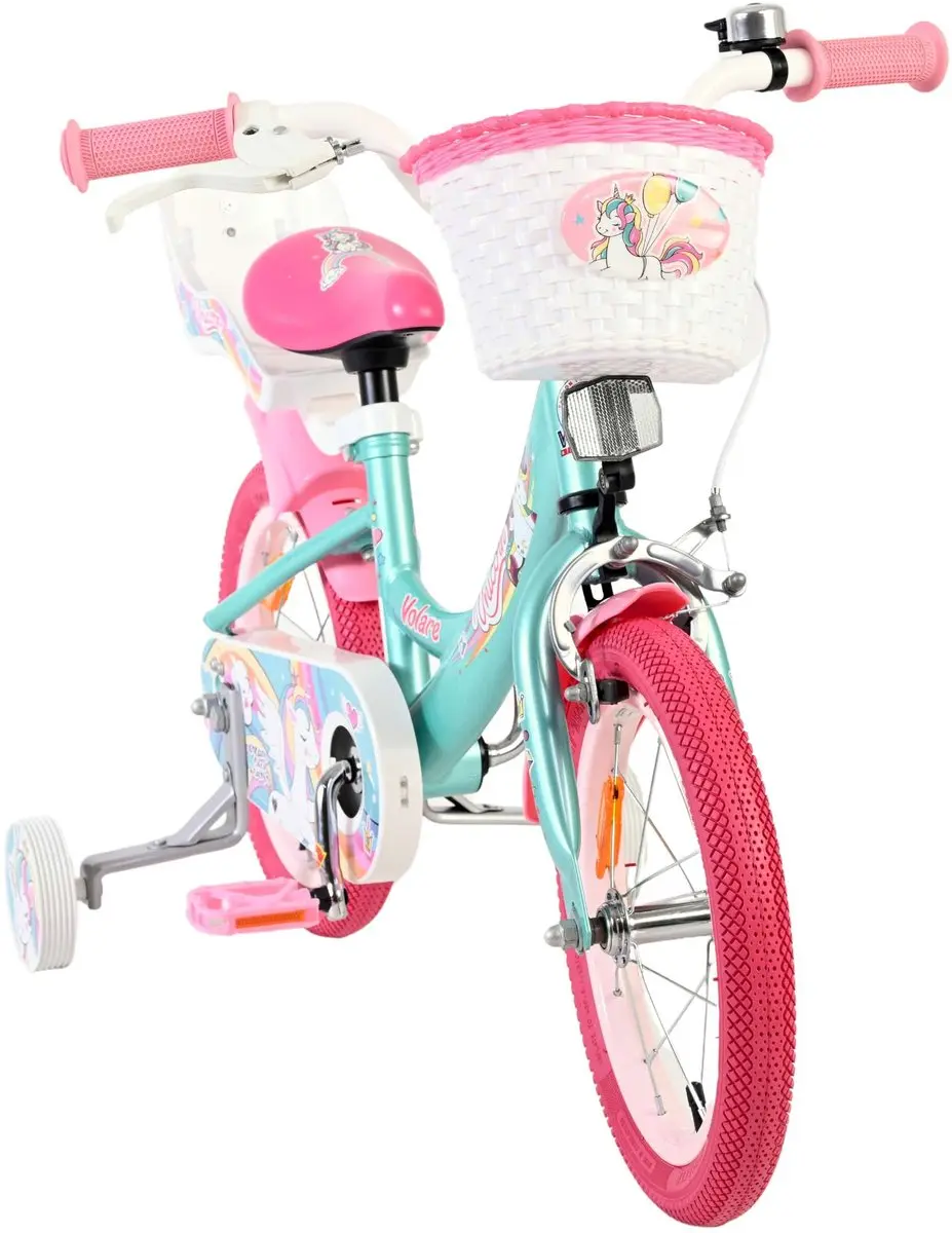 Volare Unicorn Kinderfiets 14" - 1 Versnelling - Groen
