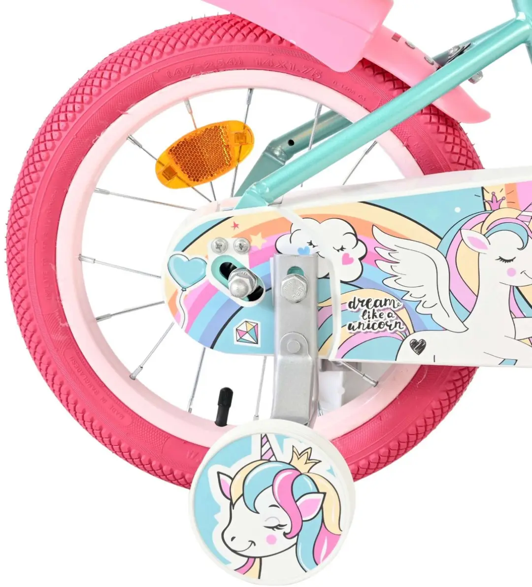 Volare Unicorn Kinderfiets 14" - 1 Versnelling - Groen