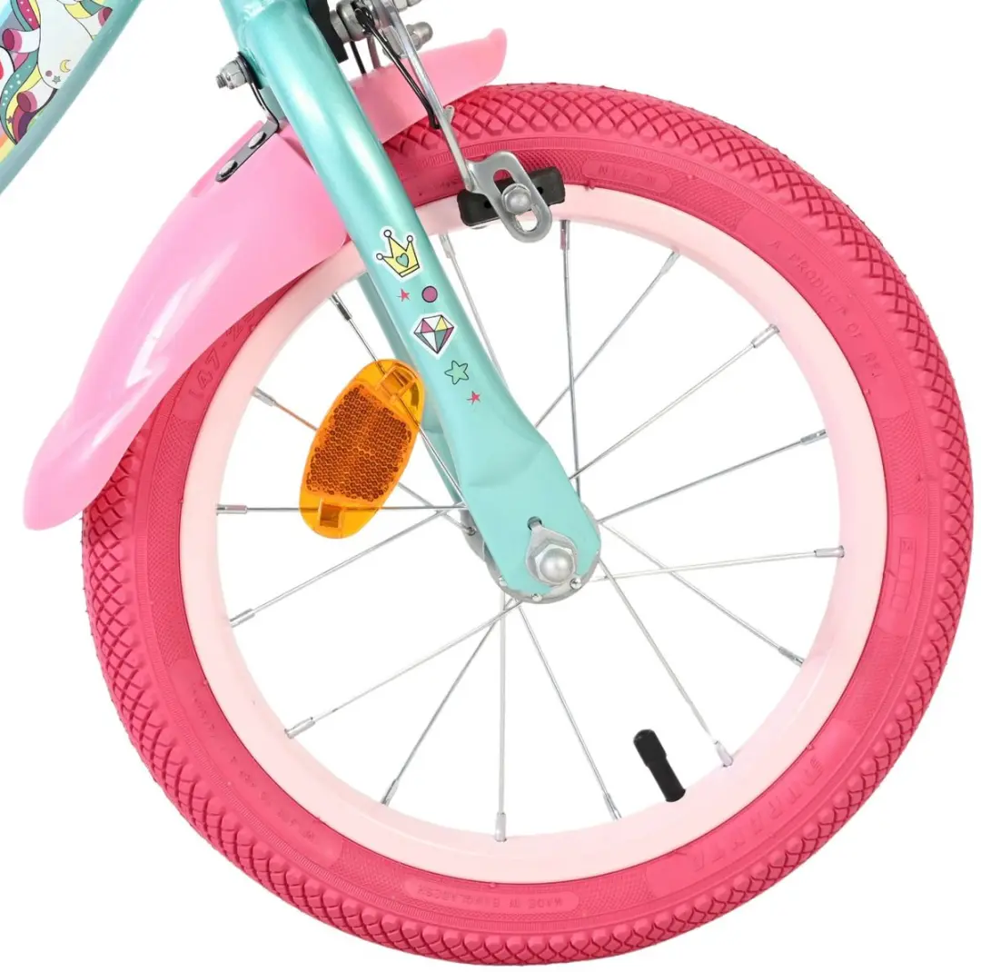 Volare Unicorn Kinderfiets 14" - 1 Versnelling - Groen - afbeelding 6 van 6