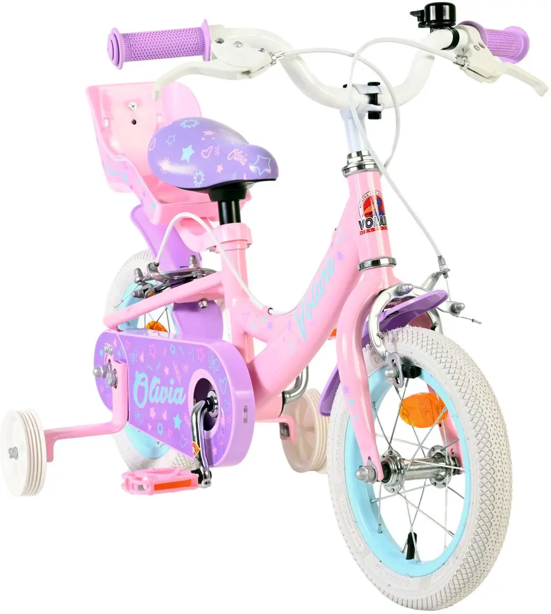 Volare Olivia Kinderfiets 12" - Roze - 1 Versnelling - afbeelding 6 van 6