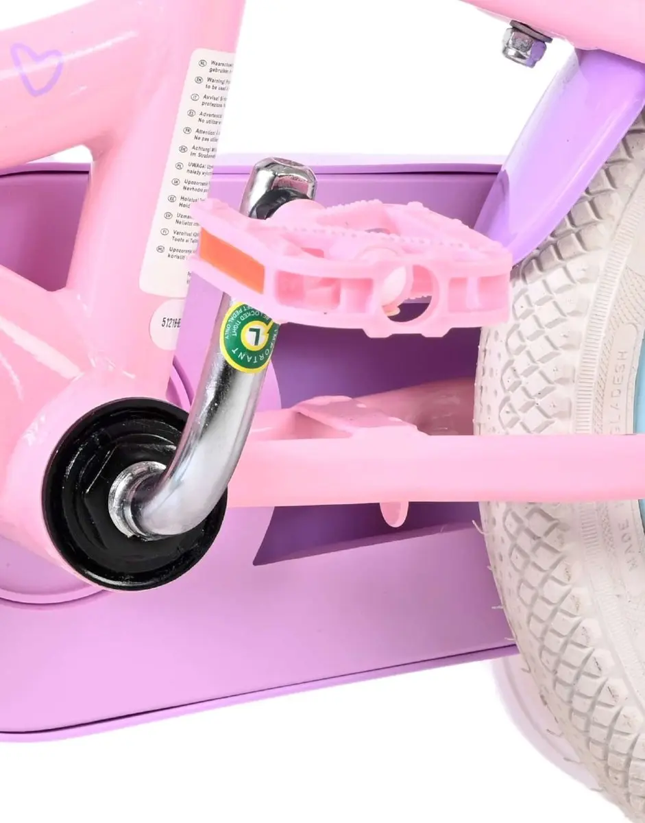 Volare Olivia Kinderfiets 12" - Roze - 1 Versnelling