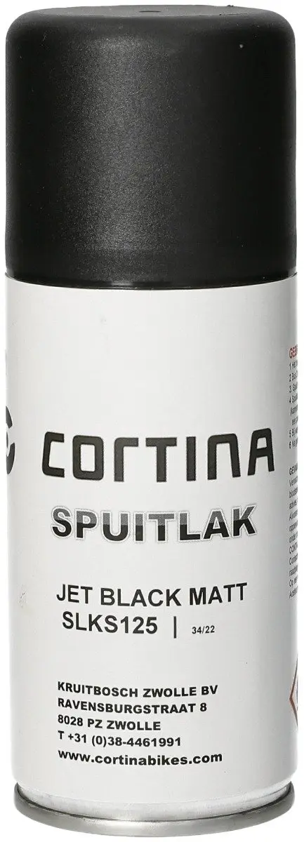 Cortina Jet Spuitlak 150ml - Matt Zwart