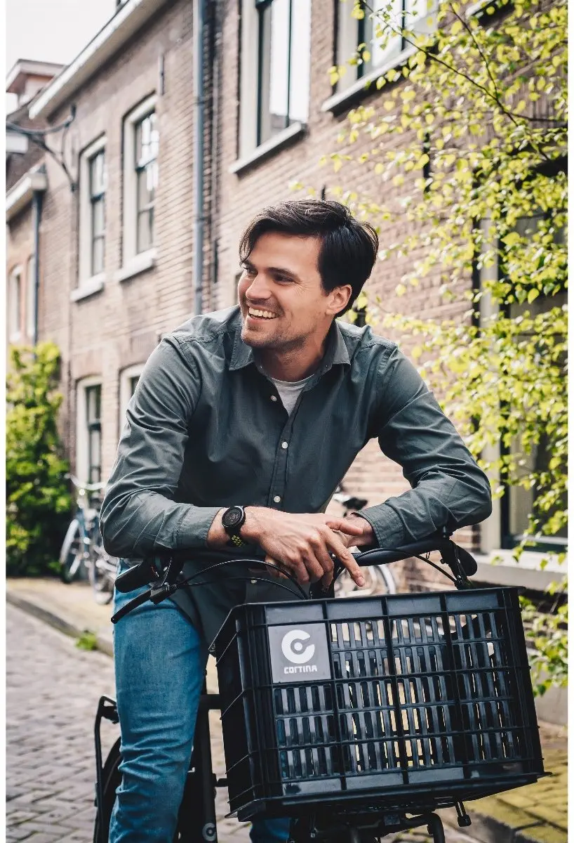 Cortina Krat Dubai Fietskrat 33L - 45x35x25cm Zwart