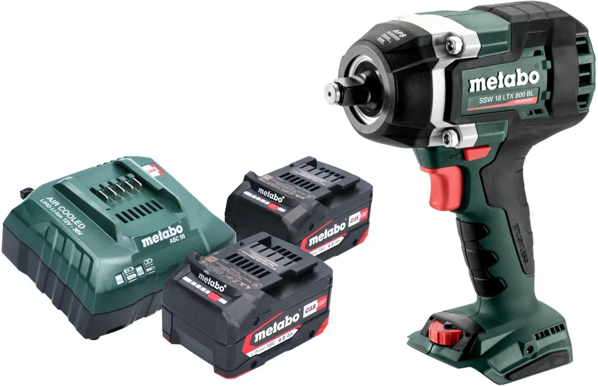 Metabo SSW 18 LTX 800 BL accu-slagmoersleutel 18 V 800 Nm 1/2" borstelloos + 2x accu 4,0 Ah + oplader