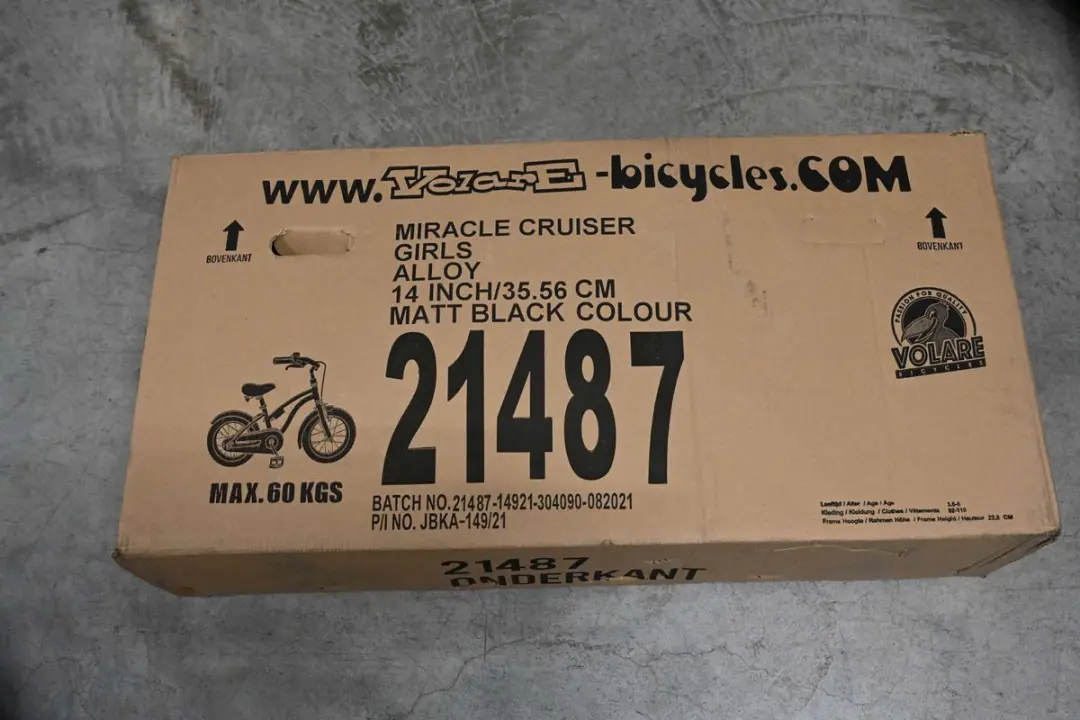 Volare Miracle Kinderfiets 14 inch - Meisjes - 1 Versnelling - Zwart - afbeelding 6 van 6