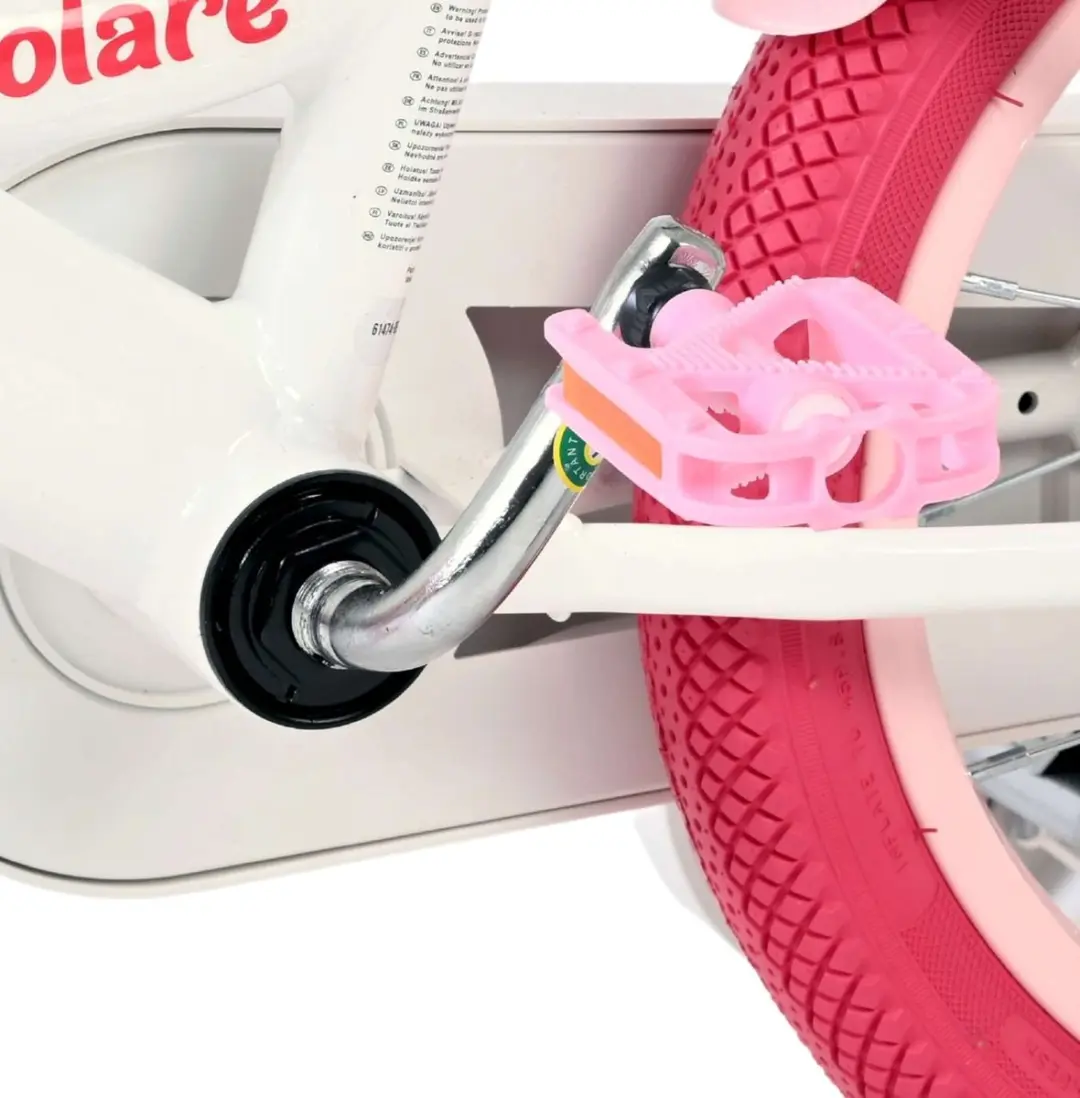Volare Unicorn Kinderfiets 14" - Meisjes - Wit - Twee Handremmen