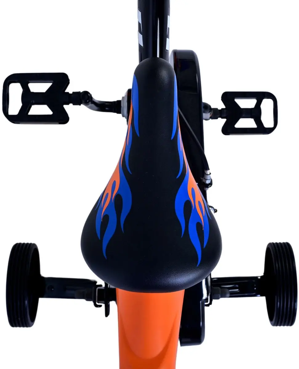 Volare Hot Wheels Kinderfiets 12 inch - Zwart Oranje Blauw