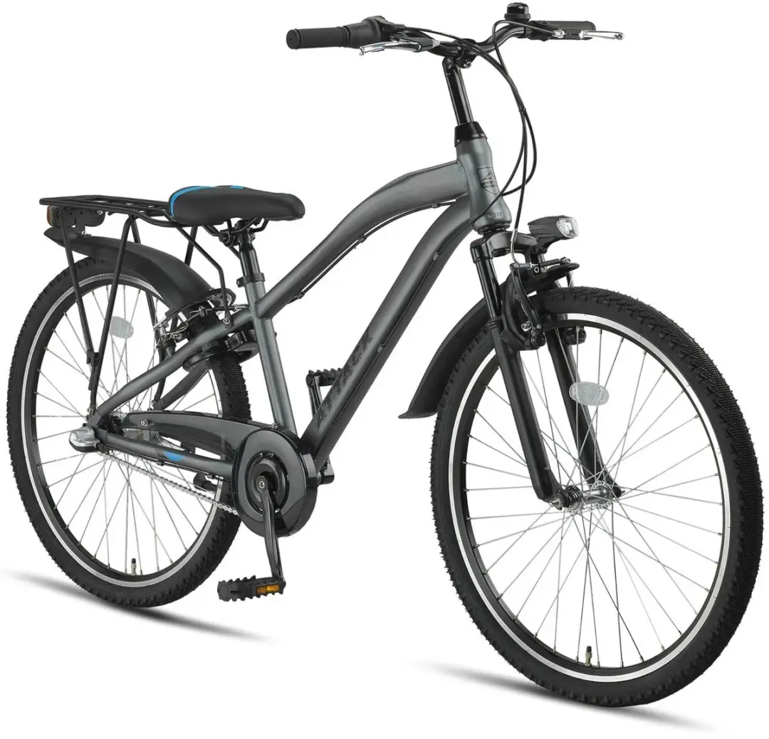 Altec Attack Allroad Kinderfiets 24" - 3 Versnellingen - Antraciet/Blauw