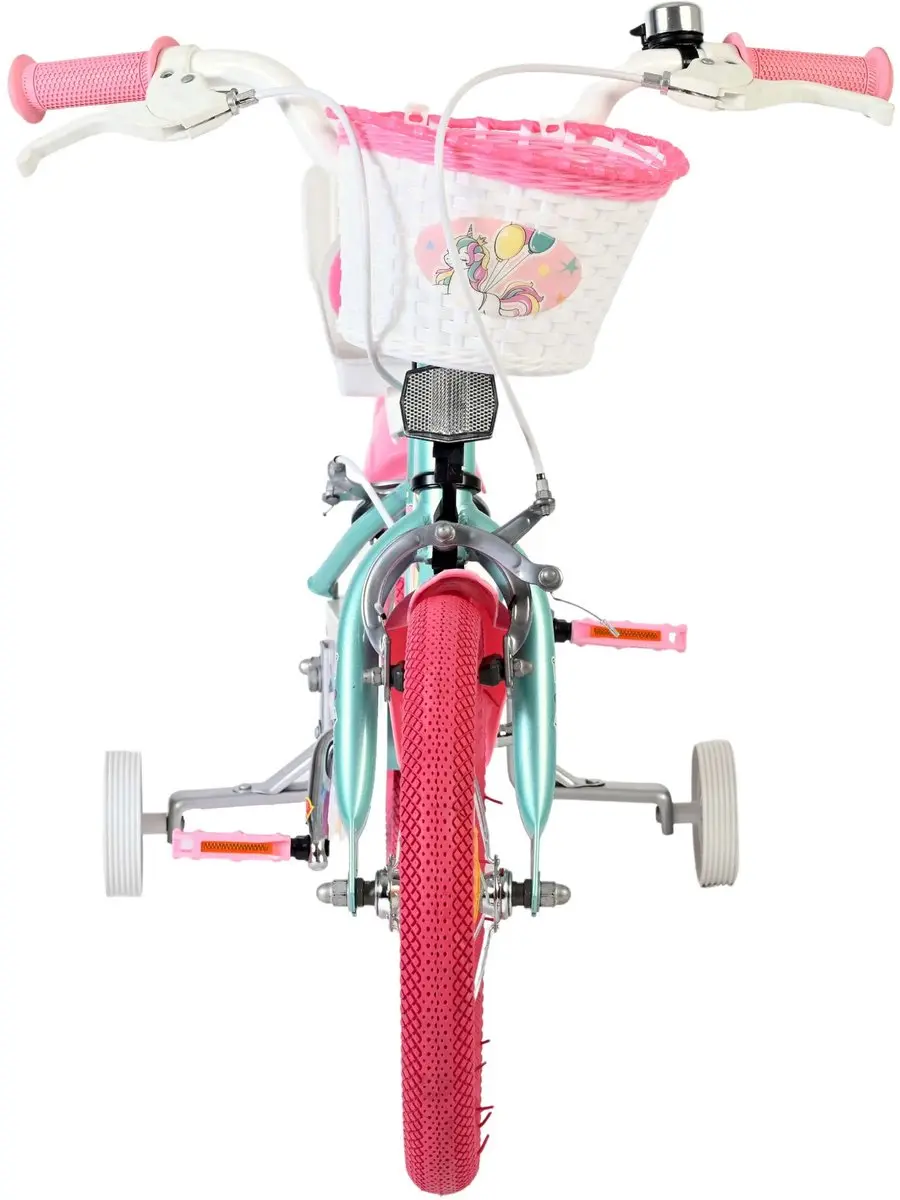 Volare Unicorn Kinderfiets 14" - Groen - Twee Handremmen