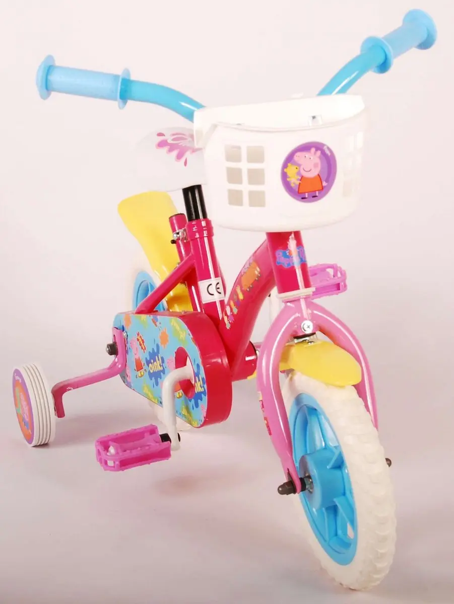Volare Peppa Pig Kinderfiets 10 inch - Roze/Blauw