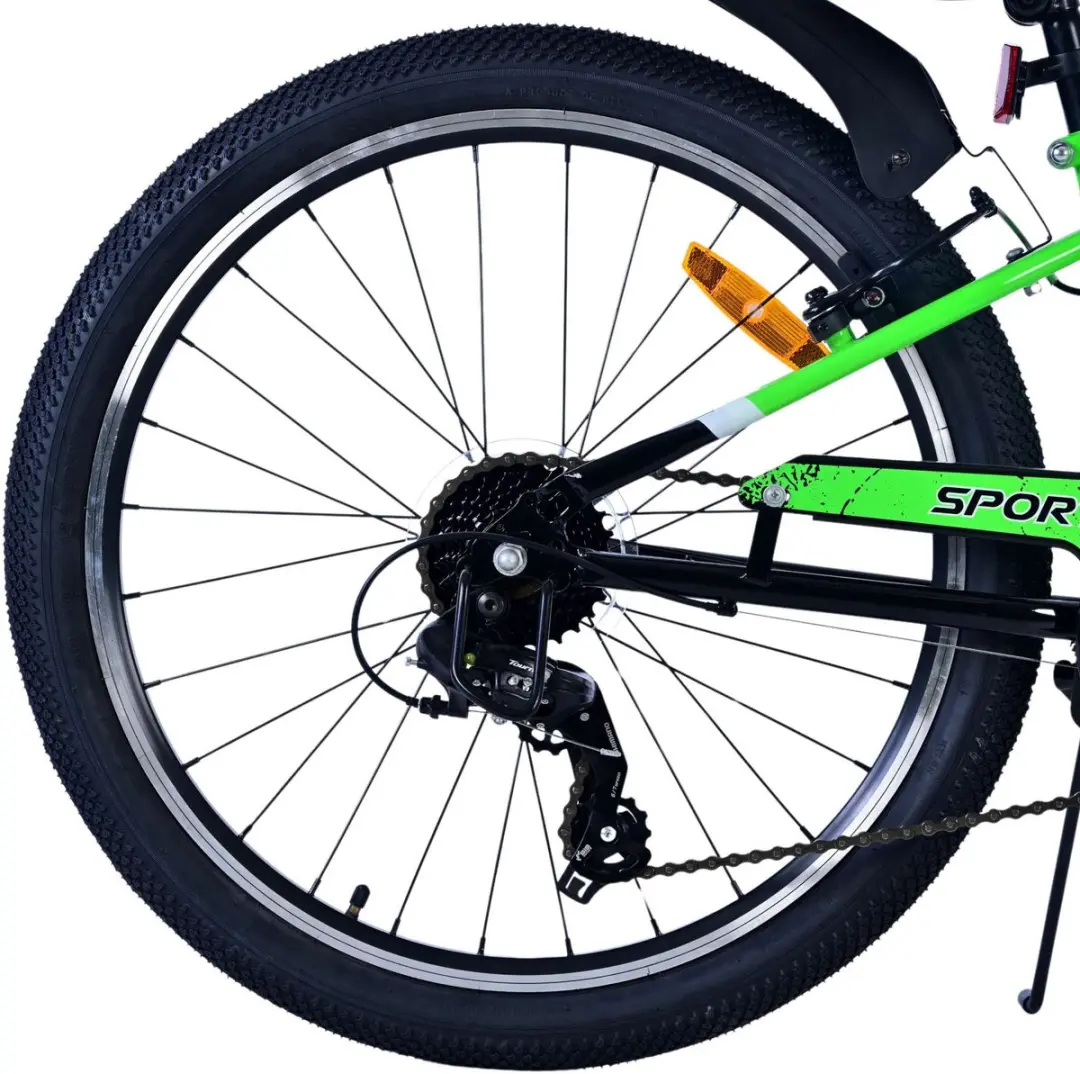 Volare Sportivo Kinderfiets 24 inch 7 Speed - Zwart Groen