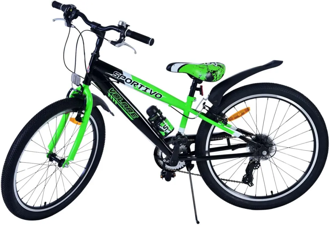 Volare Sportivo Kinderfiets 24 inch 7 Speed - Zwart Groen - afbeelding 6 van 6