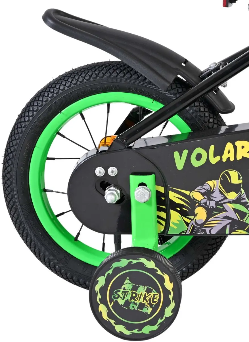 Volare Strike Kinderfiets 12 inch - Zwart Groen